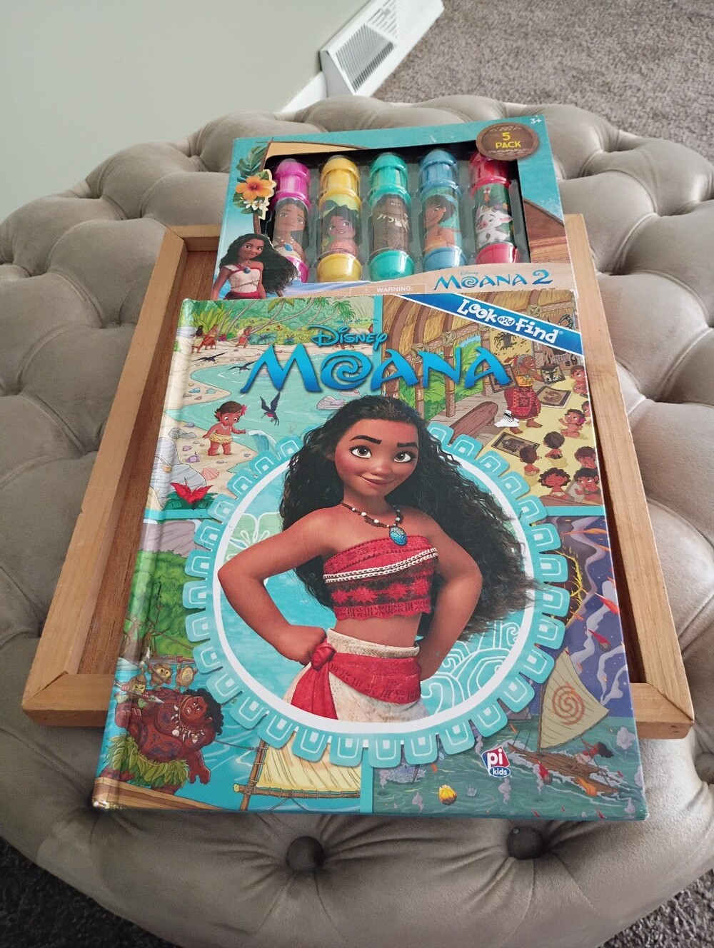Disney Bundle, Moana 2 Jumbo Chalk Set NIB & Moana Hardcover Book
